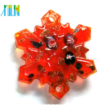 Charms Red Snow Blume Glas Anhänger mit Goldstaub Millefiori Beads